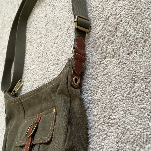 Fossil green canvas satchel - Picture 2 of 7